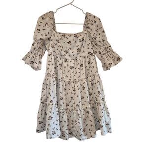 New Collection Women's White/Rose/Hunter Green Mini Floral Terylene Lined Milk M